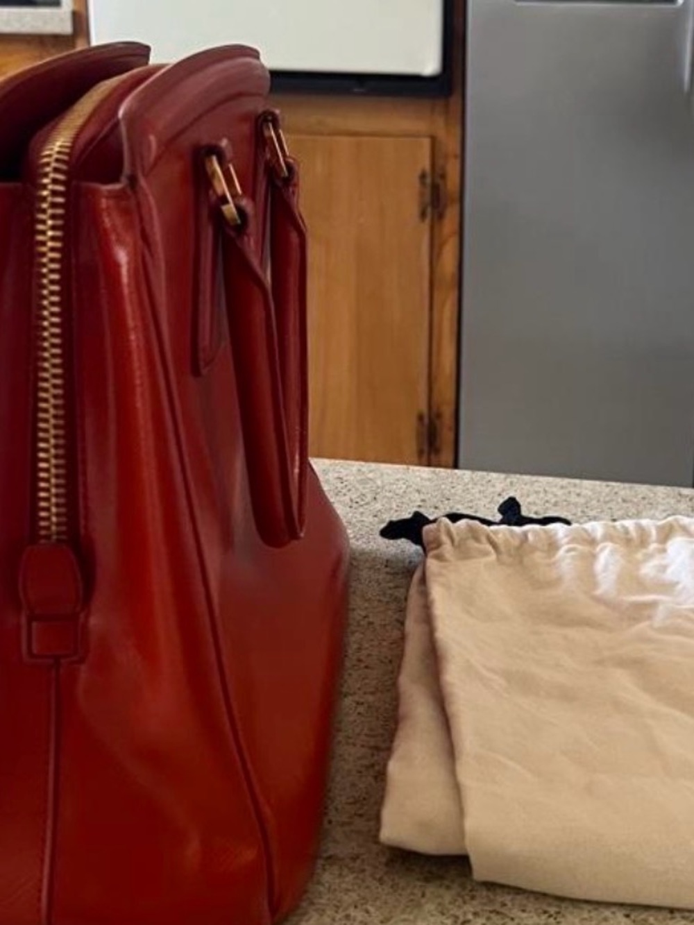 PRICE IS FIRM ! Prada Saffiano Lux Double Handle Satchel - Picture 10 of 16